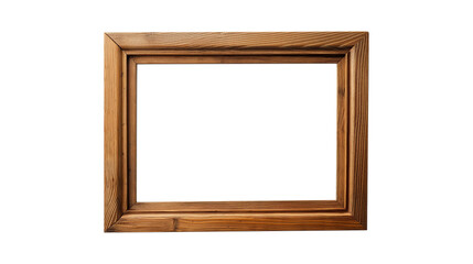 A wooden frame with a white background