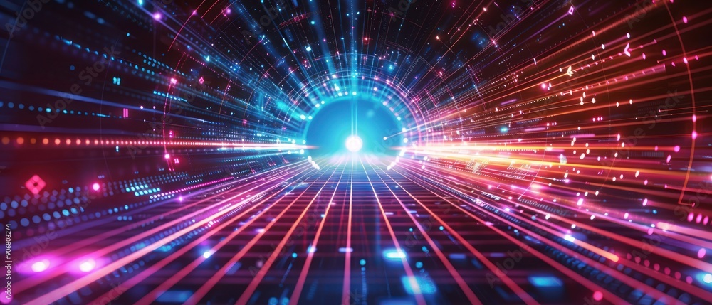 Poster abstract technology background of high speed data transfer, ultra fast broadband and connection, dig