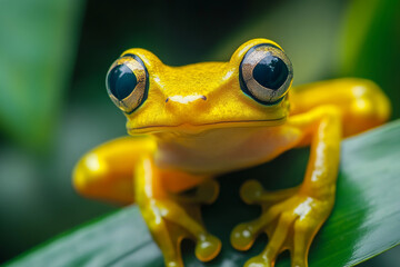 bright yellow tree frog