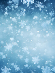 Fototapeta premium Abstract winter snowflakes wallpaper, intricate crystal structure, blurry background