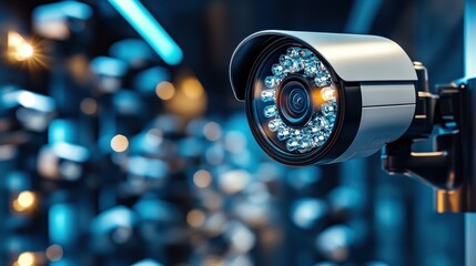 A camera with a bright light on it