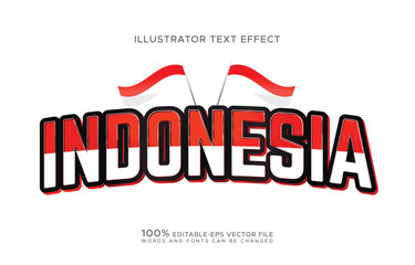 indonesia flag text effect