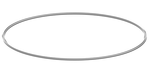 3d chrome oval frame border in y2k style isolated. Futuristic metal geometric shapes frame in trendy 90s style.
