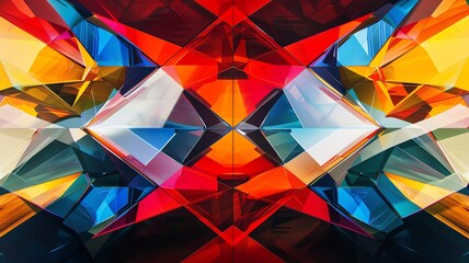 An abstract illustration, mirrored diamond scratch prominence, colorful, background, screensaver, backdrop