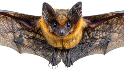 Obraz premium Close-up of a Bat with Spread Wings