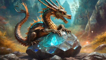 Fototapeta premium dragon statue at night