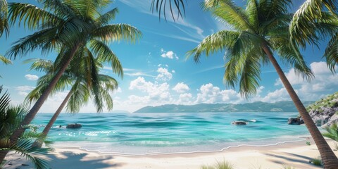 Tropical Paradise Beach Scene