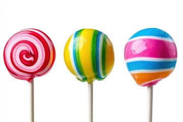 Colorful lollipop isolated on white background, full depth of field, clipping path , ai