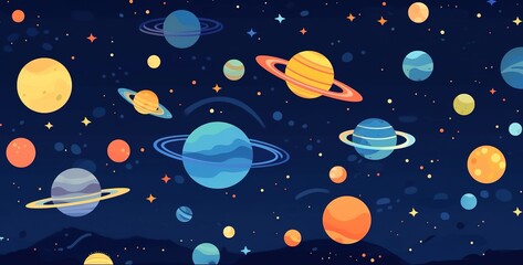 ポップな宇宙のイラスト背景