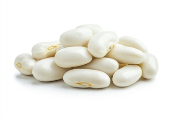 white Kidney beans, isolated on white background, full depth of field, ai