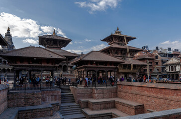 Naklejka premium Lalitpur or Patan, Nepal, is a beautiful ancient city on the southern bank of the Bagmati River
