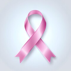 A beautiful pink ribbon symbolizing hope and support for breast cancer awareness and research.