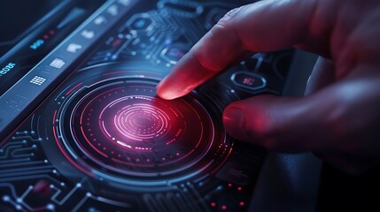 A secure login interface with biometric authentication options, ensuring only authorized access to sensitive data