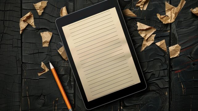Tablet with digital notepad and lined sheets