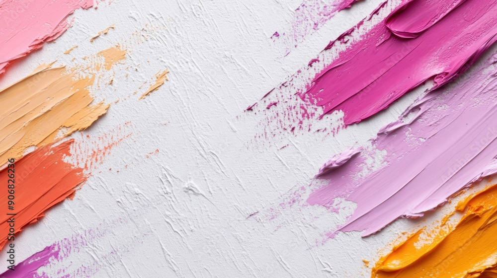 Poster abstract and stylish background featuring multicolored painting strokes on a textured surface