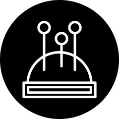 Pin Cushion Vector Line White Circle Black