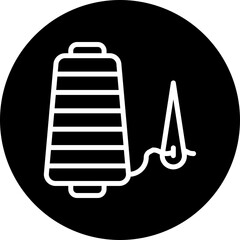 thread needle Vector Line White Circle Black