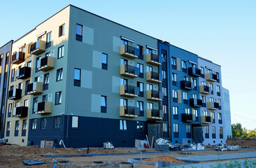 Construction site. Buildings under construction. Multi Storey Residential Buildings construction....