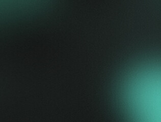 Black turquoise blue abstract Blurred Background for Light Overlay. Color gradient. Rough grunge grain noise. Dusted Backgound. Dark green glowing grainy gradient background, noise texture effect