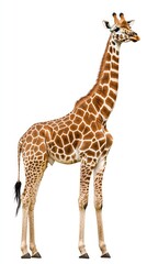 Obraz premium Majestic Giraffe Standing Gracefully Against A Plain Background