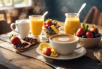 cup of tea with fruits