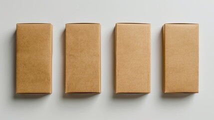 Blank packaging designs on white backdrop for creative branding concepts