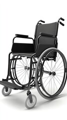 Fototapeta premium Modern Black Wheelchair With Comfortable Seating Designed for Mobility