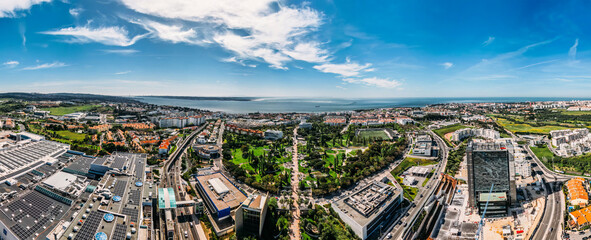 Aerial Drone Panoramic View Parque