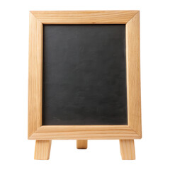 Small framed chalkboard with wooden frame, perfect for notes and messages. Ideal for home and office use. Isolated on transparent background, png.