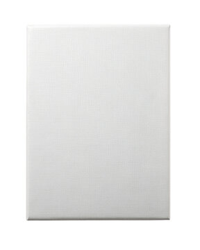 Rectangle white canvas panel with a blank surface, ideal for painting and drawing. Suitable for artists and hobbyists. Isolated on transparent background, png.