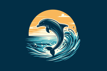 dolphin vector art design.