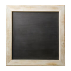 White wooden framed blackboard, featuring a clean surface. Ideal for home decor and message display. Isolated on transparent background, png.