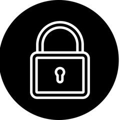 Lock Vector Line White Circle Black