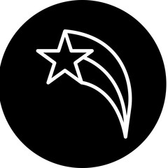 Shooting star Vector Line White Circle Black