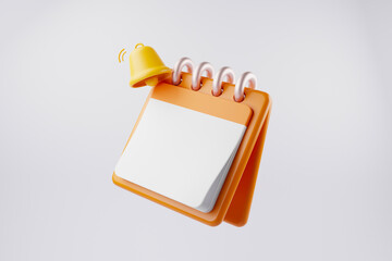 3D calendar icons mark the date and time for event meeting reminders. Calendar with 3D clock for appointments, due dates, vacation planning. 3d alarm clock illustration