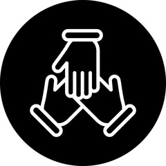 Teamwork Vector Line White Circle Black