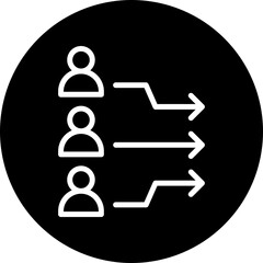 Unified Team Vector Line White Circle Black