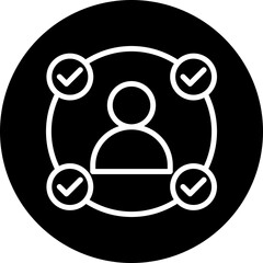 Business Collaboration Vector Line White Circle Black