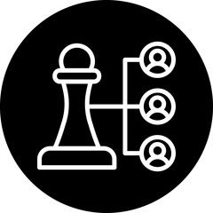 Strategic Connection Vector Line White Circle Black