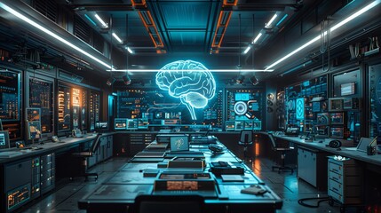 The facility showcases advanced technology and equipment dedicated to medical research in neuroscience, emphasizing brain health and innovation.