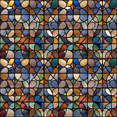 Seamless Pattern Stained Glass Window Mosaic