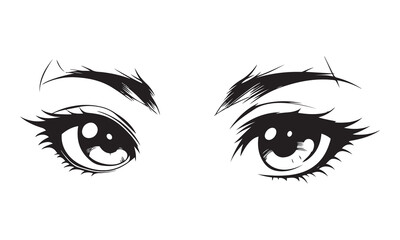 Cute girl eyes drawing