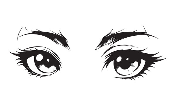 Cute girl eyes drawing
