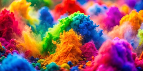 Abstract Colorful Powder Explosion, Holi Festival, vibrant colors, powder paint, celebration, festival of colors