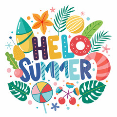summer tshirt eps vector design