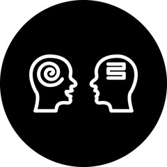 Convergent Thinking Vector Line White Circle Black
