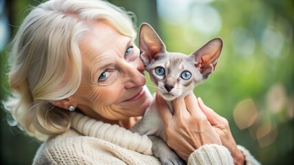 Obraz premium woman with cat