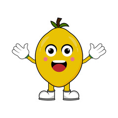 Lemon character mascot vector illustration. Mascot illustration isolated on white background