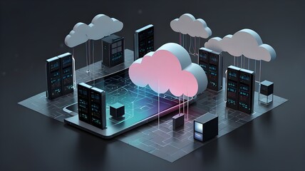 The concept of cloud computing and remote data storage generative Ai
