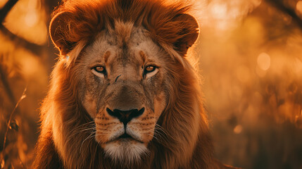 Naklejka premium A lion is the main subject of the image